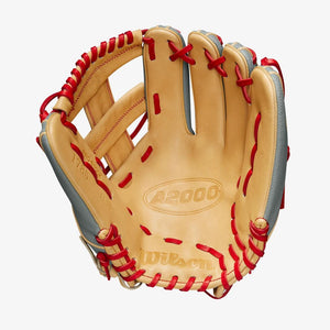 Wilson A2000 11.75” OG Web Gray Blonde Red Infield Glove - CustomBallgloves.com