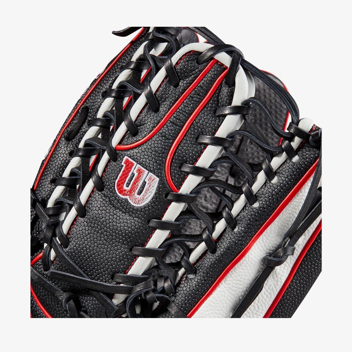 Wilson A2000 12.75 Trapeze Web Black Red White Outfield Glove Custom Ballgloves