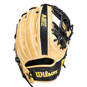 Wilson A2K 11.5” WBW101373115 I-Web Blonde Black Infield Glove - CustomBallgloves.com