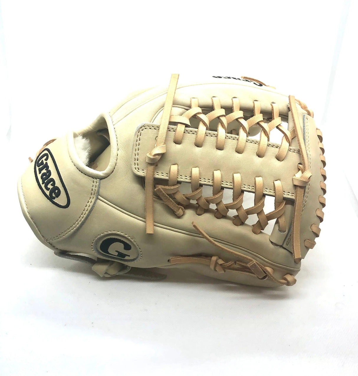 Grace Glove Co 12" In Blonde Fielding Pitching Modified Trapeze Web Glove - CustomBallgloves.com